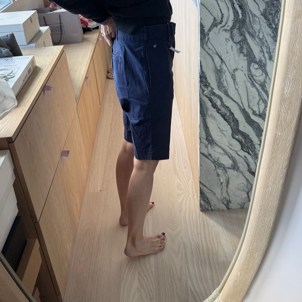 G1 Paper Twill Dark Blue Flat Front Shorts - Picture 2 of 5